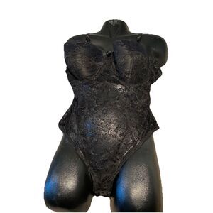 Cosmopolitan Black Teddy Size 3x 90%‎ Nylon 10% Spandex